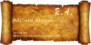 Rövid Alvina névjegykártya